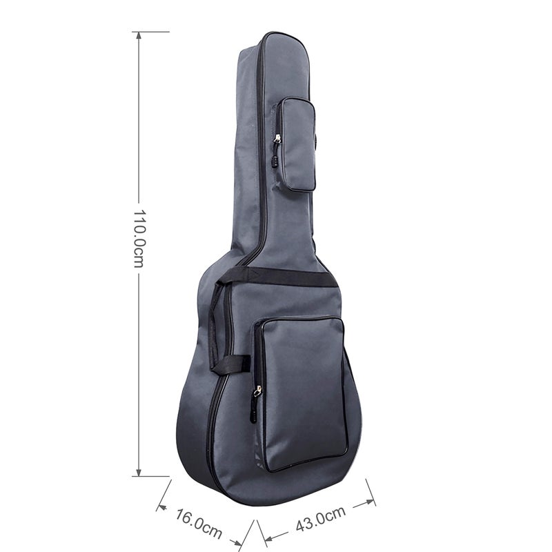 MoonEmbassy 'Jumbo Guitar Gig Bag Thickening and Waterproof 42'' 43'' Acoustic Guitar Bag', Grey, Retro - Image 5
